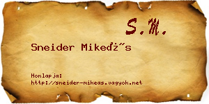 Sneider Mikeás névjegykártya